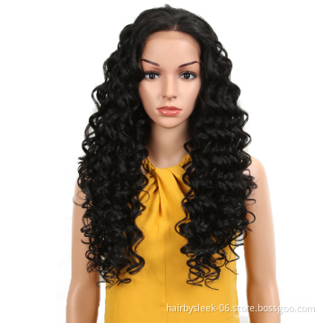 Rebecca fashion Kinky Curly Black Color Free Parting 13*4 Lace Front Wigs Heat Resistant Synthetic Hair Wigs For Black Women